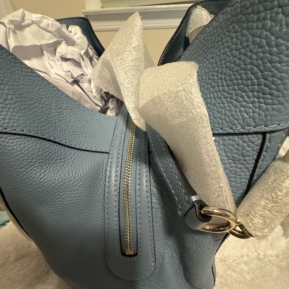 New With Tags COACH FULL PRICE Turnlock Edie Shoulder Bag Slate Blue Retail $395 - Picture 6 of 11
